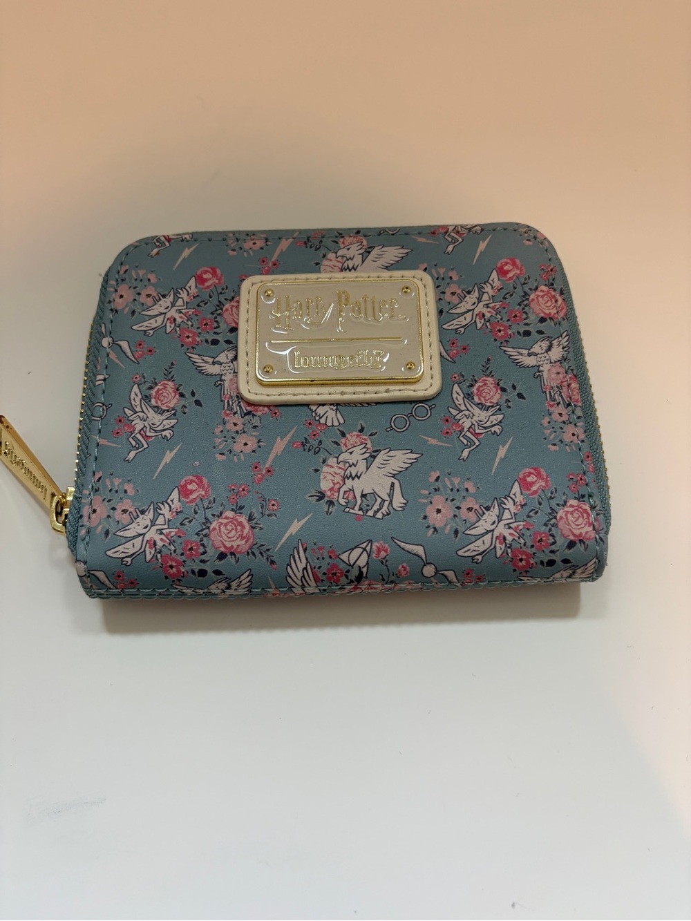 Loungefly Harry Potter Floral Zip Wallet - Blue Pink